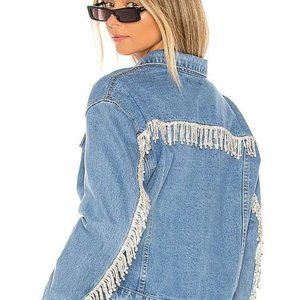 Superdown Raya Rhinestone Fringe Jacket (M)